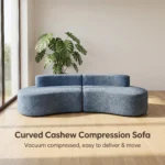 Ks008 Cashew-shaped Compression Sofa Cotton Linen Frameless Curved Lazy Sofa Compressible For Shipping Modern Irregular Modular - Image 2