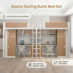 Modern Heavy Duty Metal Twin Over Twin Bunk Bed With Guardrail 3-year Warranty For School Dormitory And Small Apartment - Image 5