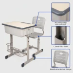 Factory Direct Supplied Adjustable Height Student Desk And Chair Set For School Use Classroom Study Desk With Storage Basket - Image 6
