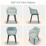 Modern Multicolor Pp Plastic Dining Chairs Stackable Lightweight Durable Portable Leisure Chair Indoor And Outdoor Daily Use - Image 2