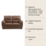 Stationary Leisure Accent Sofa Set,Faux Leather 1/2/3 Seater Single Double Triple Sofa Chair For Living Room & Office Furniture - Image 4