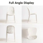 Modern Multicolor Pp Plastic Dining Chairs Stackable Lightweight Durable Portable Leisure Chair Indoor And Outdoor Daily Use - Image 2