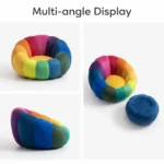 Modern Rainbow Petal Extendable Lazy Sofa Set Creative Rectangular Leisure Single Sofa Chair With Ottoman Living Room Furniture - Image 5