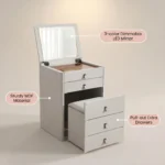 Modern Vanity Desk Drawers Adjustable Led Mirror Makeup Table Mdf Dressing Table Storage Cabinet For Hotel Living Room - Image 4