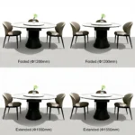 Modern Sintered Stone Dining Table With Carbon Steel Base Rectangular/round/extendable Home & Hotel Use Dining Furniture - Image 2