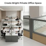 L-shaped Modular Office Cubicle Desk Corner Workstation Frosted Slat Glass Partition Eco-friendly Modern Password Lock Mobile - Image 3