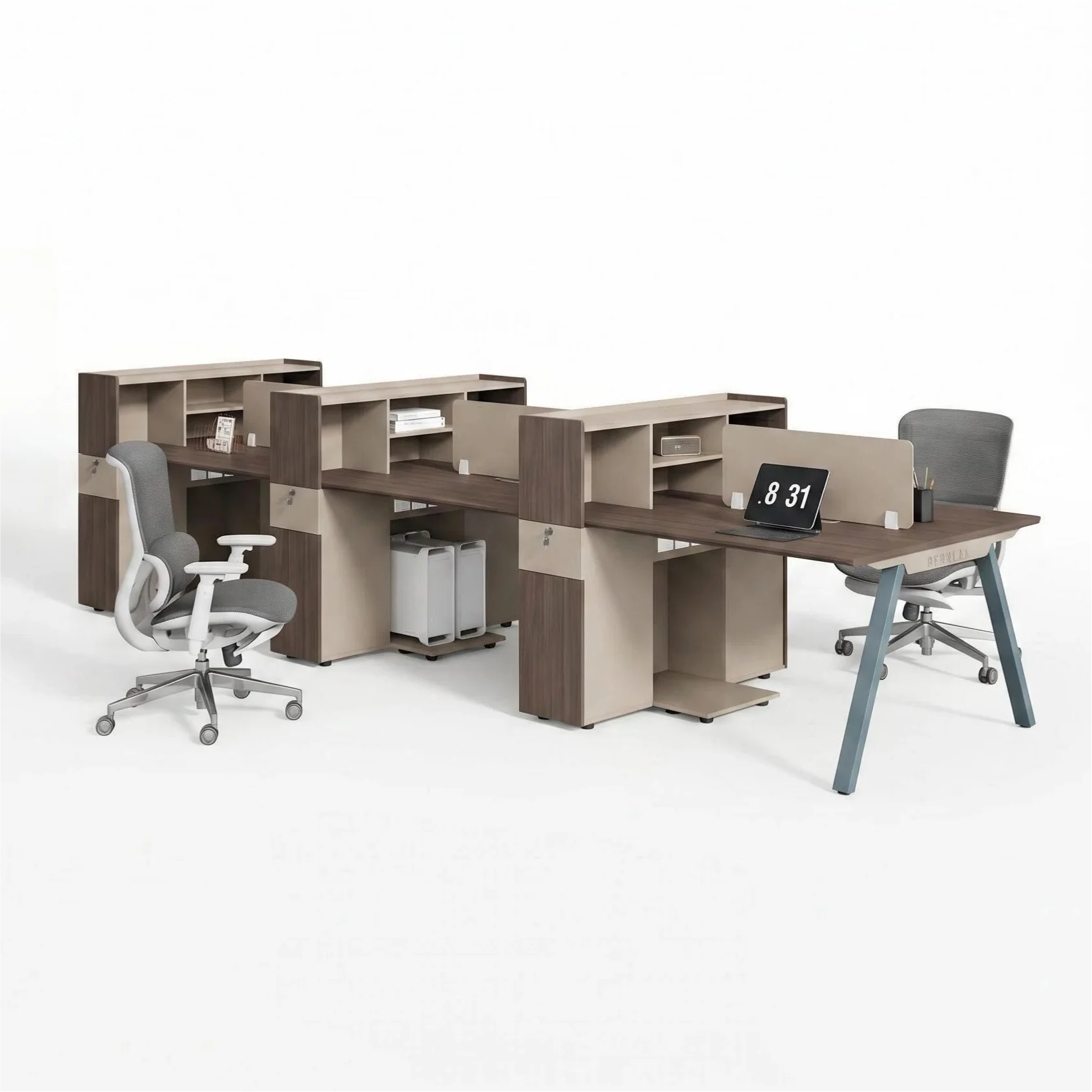 H2eab82de3ecc41338426f8c2de6ca305o.webp Twilight Series 2-person Staff Office Desk High Partition Storage Cabinet Face Workstation Open Office Integrated Commercial - Image 1