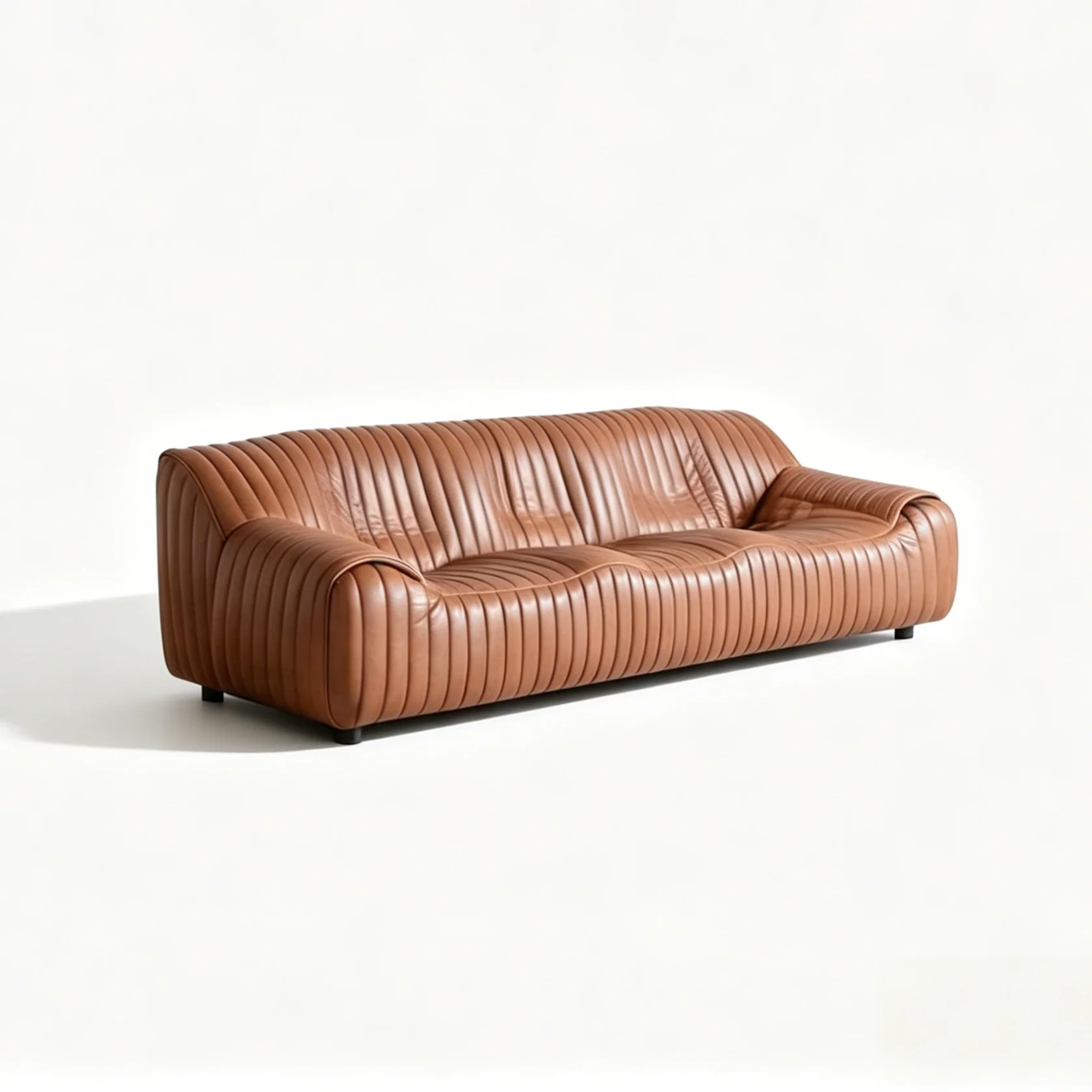 H2eca51b51fd54455929be0677626aea29.webp Midcentury Chesterfield Genuine Leather Sofa Set Curved Arms Wood Legs Comfortable Sponge Filled For Villa Apartment Hotel Use - Image 1
