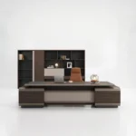Twilight Series Luxury Executive Office Desk & Filing Cabinet Set With Aluminum Alloy Panel Eco-friendly Durable Water Resistant