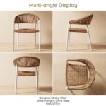 Modern Minimalist Rattan Aluminum Outdoor Furniture Set,Weather Resistant Waterproof Patio Bar Stool Chaise Lounge Coffee Table - Image 2
