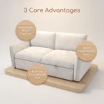 Modern Fabric Pull Out Sofa Bed L Shape Sectional Convertible Sleeper Sofa With Storage Ottoman For Living Room Guest Room - Image 2