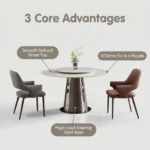 Modern Eco-friendly Sintered Stone Dining Table Carbon Steel Base Rectangular/round/extendable Dining Room Furniture Home Hotel - Image 4