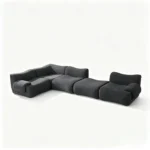 Ks007 Modern Modular Compressed Sofa Set Frameless Velvet Sectional Couch Vacuum Packed Rectangular Shape Combination Sofa