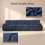 Ks014 Modern Bamboo Joint Modular Extendable Compressed Sofa Frameless Velvet Fabric Sectional Couch Free Combination Leisure - Image 5