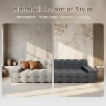 Wavy Checkered Compressible Lazy Sofa Mesh Fabric Frameless Straight Modern Minimalist Modular Extendable Set Easy Shipping - Image 3