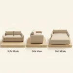 Modern Fabric Pull Out Sofa Bed L Shape Sectional Convertible Sleeper Sofa With Storage Ottoman For Living Room Guest Room - Image 3