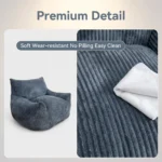 Modern Cotton Linen Modular Lazy Sofa Set Tufted Extendable Reclining Frameless Single Lounge Chair With Easy Care Comfort - Image 6