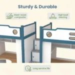 Headtree Modern Metal Bunk Bed Twin Over Twin With Guardrail For School Dormitories/hostels - Image 4