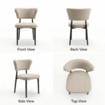 Modern Ergonomic Stackable Pu Leather Padded Dining Chair With Micro-spring Cushion Seat And Metal Legs For Hotel Use - Image 2