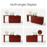 Modern Eco-friendly Vanity Desk Drawers Adjustable Makeup Table Led Mirror Mdf Dressing Table Storage Cabinet Hotel Living Room - Image 2
