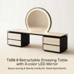 Modern Eco-friendly Durable Vanity Desk Drawers Adjustable Lighted Makeup Table Mdf Dressing Table Storage Cabinet Bedroom