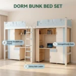 Headtree Modern Metal Bunk Bed Twin Over Twin With Guardrail For School Dormitories/hostels - Image 5