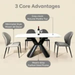 Modern Sintered Stone Dining Table With Carbon Steel Base Rectangular/round/extendable Home & Hotel Dining Room Furniture - Image 4