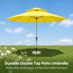 Heavy Duty Patio Umbrella,Waterproof Polyester,Thickened Aluminum Pole,Uv Resistant Outdoor Garden Commercial Sunshade