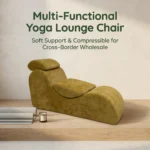 Multi-functional Modern Yoga Lounge Chair Set Compressible Velvet Extendable Tufted Foam Recliner - Image 4
