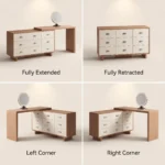 Modern Vanity Desk Drawers Adjustable Makeup Table Led Mirror Mdf Dressing Table Storage Cabinet For Hotel Living Room Bedroom - Image 2