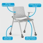 Modern Ergonomic Swivel Office Chair With Fixed Armrest And Backrest For Hotel,Classroom And School - Image 2