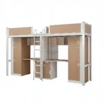 Modern Heavy Duty Metal Twin Over Twin Bunk Bed With Guardrail 3-year Warranty For School Dormitory And Small Apartment