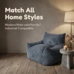 Modern Cotton Linen Modular Lazy Sofa Set Tufted Extendable Reclining Frameless Single Lounge Chair With Easy Care Comfort - Image 3