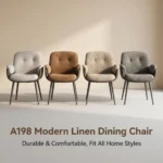 Modern Ergonomic Stackable Foldable Pu Leather Dining Chair With Micro-spring Cushion Seat And Metal Legs For Home & Hotel Use - Image 2