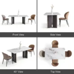 Modern Eco-friendly Sintered Stone Dining Table With Carbon Steel Base Rectangular/round/extendable Hotel Dining Room Furniture - Image 2