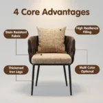 Modern Ergonomic Stackable Pu Leather Padded Dining Chair With Micro-spring Cushion Seat And Metal Legs For Hotel Use - Image 3