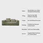 Ks009 Square Compressed Sofa,Linen Fabric Frameless Straight/l-shaped Couch,Vacuum Packed Minimalist Living Room Sofa - Image 6