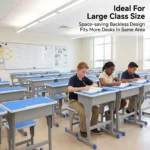 Modern Reinforced Adjustable Eco-friendly Student Desk Stool Set Space-saving Backless Stool School Classroom Study Mdf Drawer - Image 3