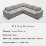 Modern Fabric Pull Out Sofa Bed L Shape Sectional Convertible Sleeper Sofa With Storage Ottoman For Living Room Guest Room - Image 4