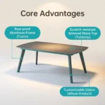 Modern Minimalist Rattan Aluminum Outdoor Furniture Set,Weather Resistant Waterproof Patio Bar Stool Chaise Lounge Coffee Table - Image 4