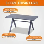 Modern Minimalist Rattan Aluminum Outdoor Furniture Set,Weather Resistant Waterproof Patio Bar Stool Chaise Lounge Coffee Table - Image 4