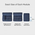 Ks014 Modern Bamboo Joint Modular Extendable Compressed Sofa Frameless Velvet Fabric Sectional Couch Free Combination Leisure - Image 4