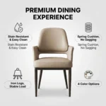 Headtree Nordic Modern Minimalistic Dining Chair With Eco-friendly Faux Leather Cushion Durable Steel Frame For Home Furniture - Image 4