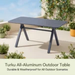 Modern Minimalist Rattan Aluminum Outdoor Furniture Set,Weather Resistant Waterproof Patio Bar Stool Chaise Lounge Coffee Table