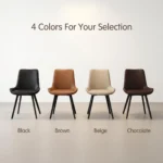 Modern Ergonomic Stackable Pu Leather Padded Dining Chair With Micro-spring Cushion Seat And Metal Legs For Hotel Use - Image 5
