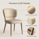 Modern Ergonomic Stackable Foldable Pu Leather Dining Chair With Micro-spring Cushion Seat And Metal Legs For Home & Hotel Use - Image 3
