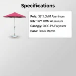 Heavy Duty Patio Umbrella,Waterproof Polyester,Thickened Aluminum Pole,Uv Resistant Outdoor Garden Commercial Sunshade - Image 5