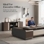 Twilight Series Luxury Executive Office Desk & Filing Cabinet Set With Aluminum Alloy Panel Eco-friendly Durable Water Resistant - Image 5