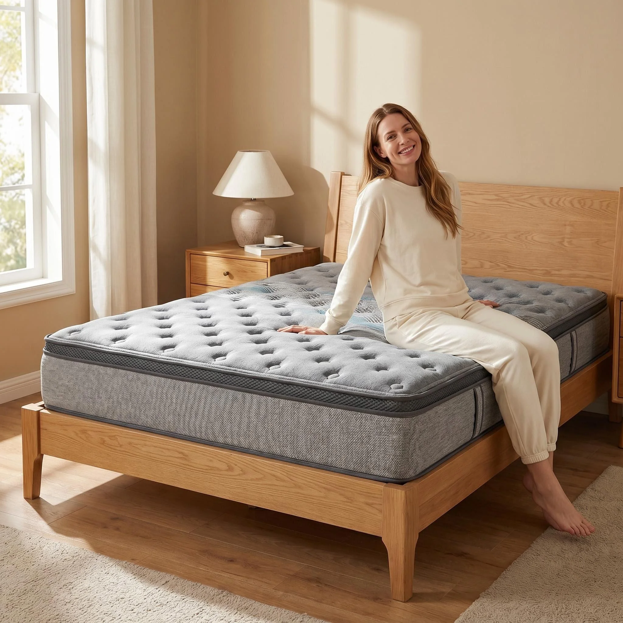 H493ee140b65440da819ca4cd043314a1I.webp Hotel Grade Durable Foam Hybrid Mattress With Individual Pocket Spring Rolled In A Box Noiseless Breathable Bedroom Use - Image 1