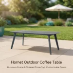 Modern Minimalist Rattan Aluminum Outdoor Furniture Set,Weather Resistant Waterproof Patio Bar Stool Chaise Lounge Coffee Table